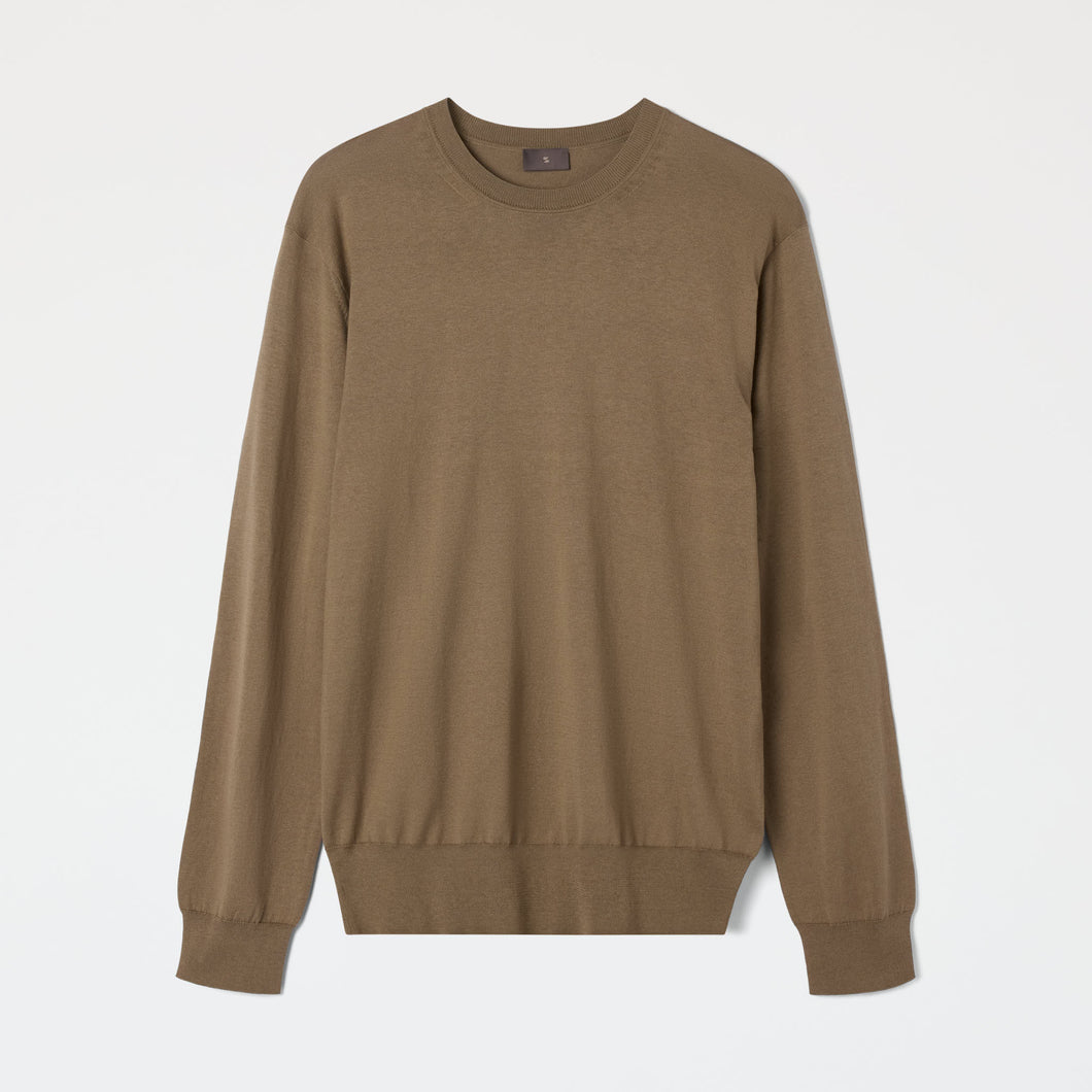 Men's Silk-Cotton Crew Neck