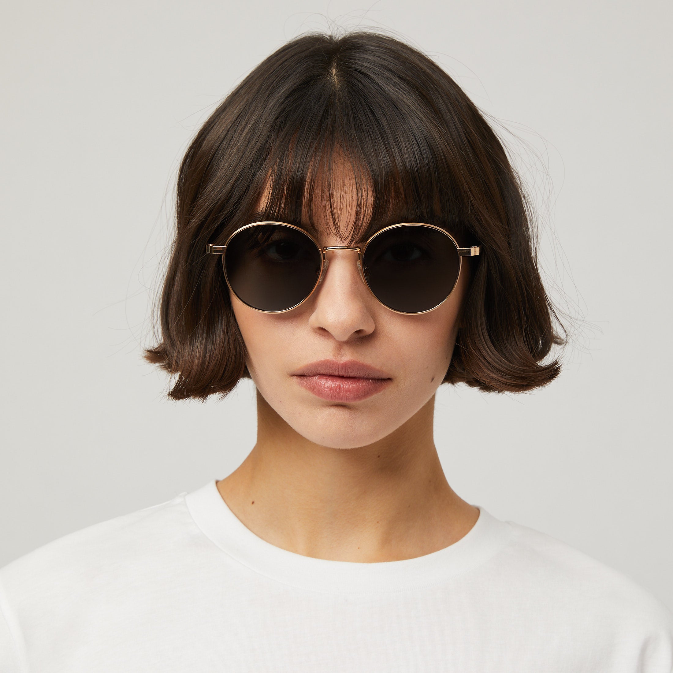 Sunglasses With Round Frames - Titanium - Singular Society