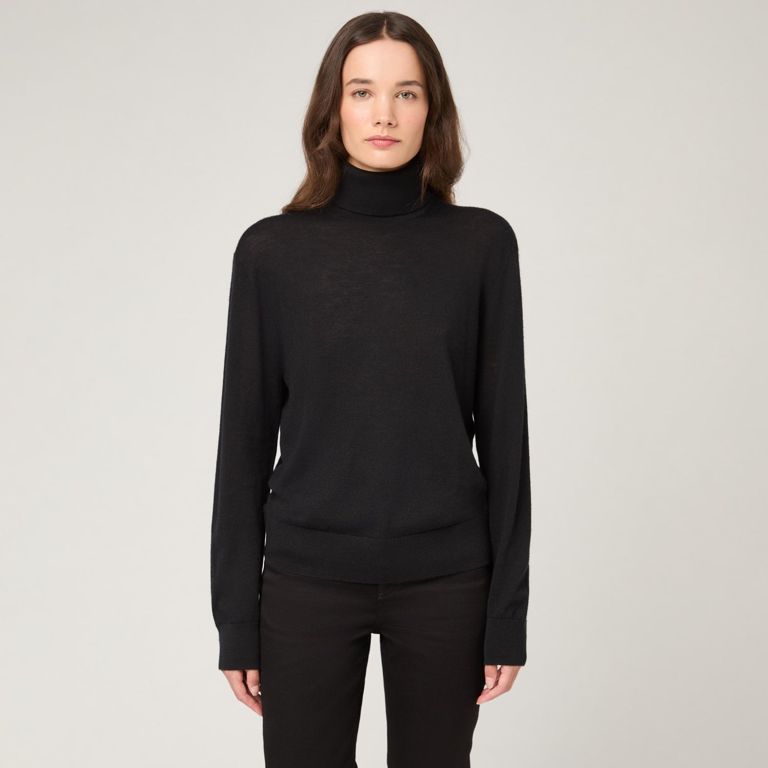 Women's Fine-Knit Cashmere Turtle Neck Sweater