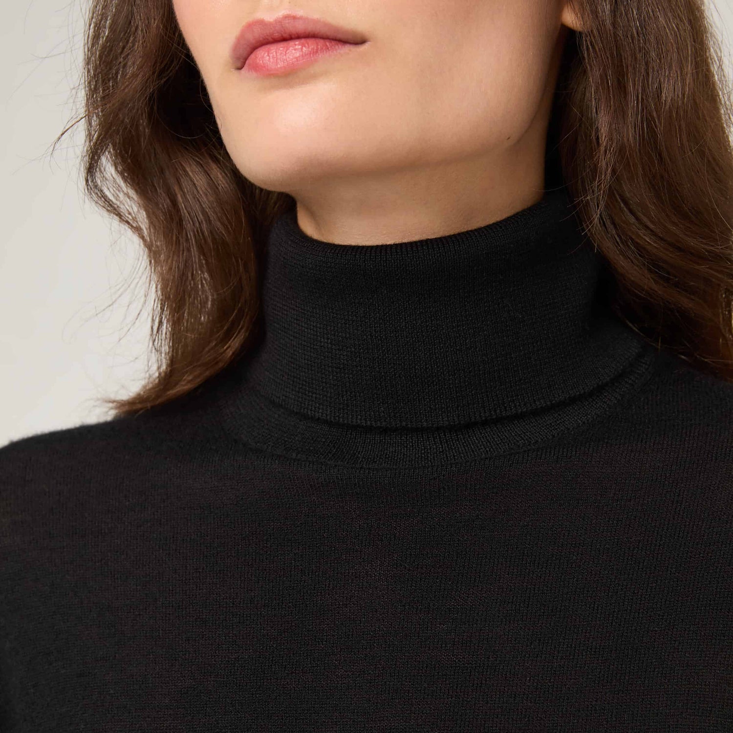 Mock Neck Black Cashmere Turtleneck Women's Cashmere Turtleneck