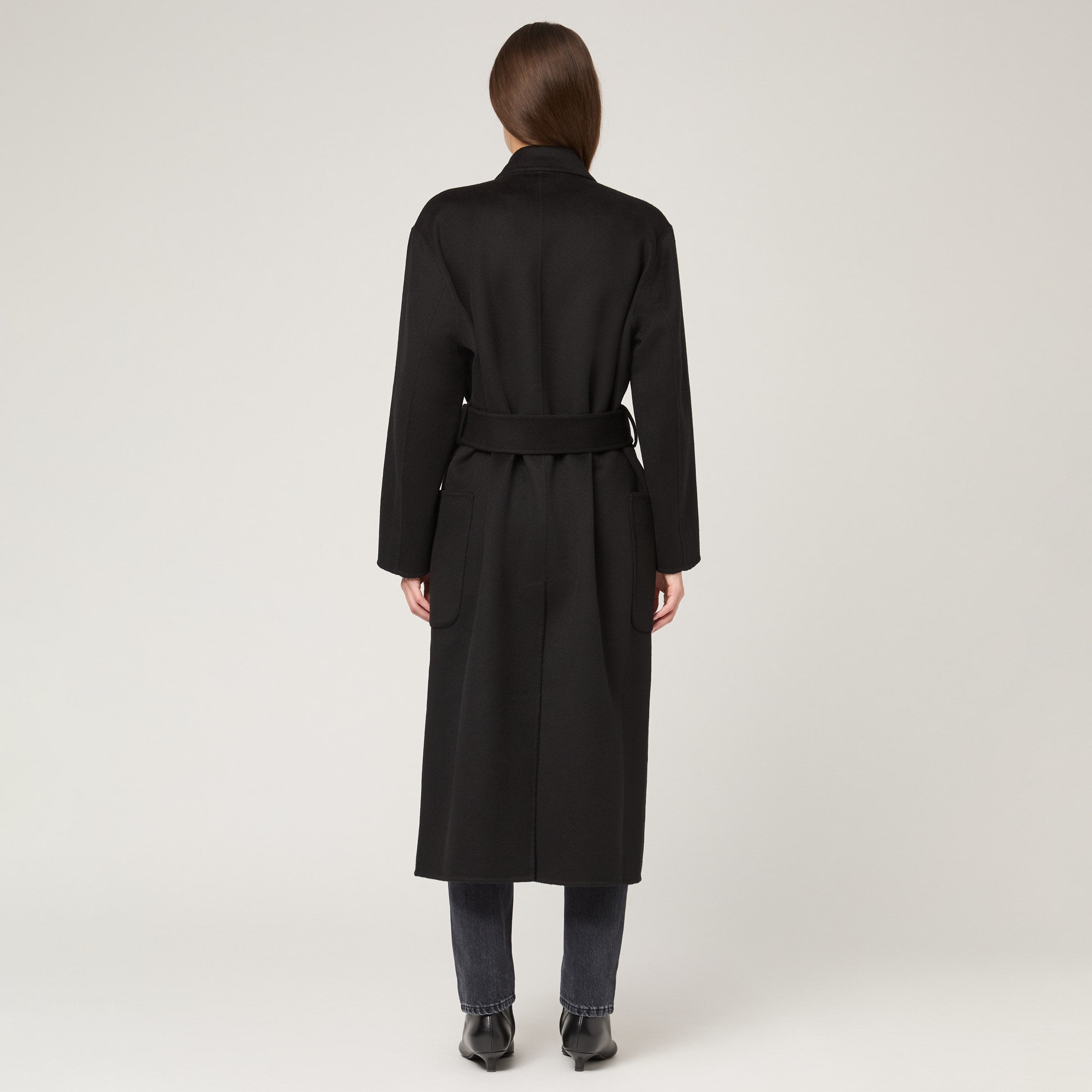 【新品】WIRROW Wool cashmere robe coat ブラック Women's Wool-Cashmere Robe Coat | Timeless Warmth & Style