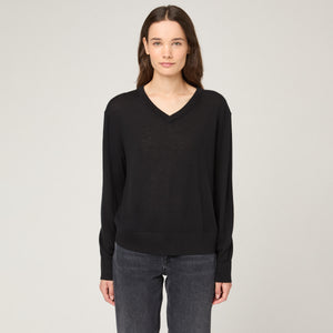 Women's Fine-Knit Cashmere V-Neck