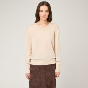 Women's Fine-Knit Cashmere V-Neck Sweater