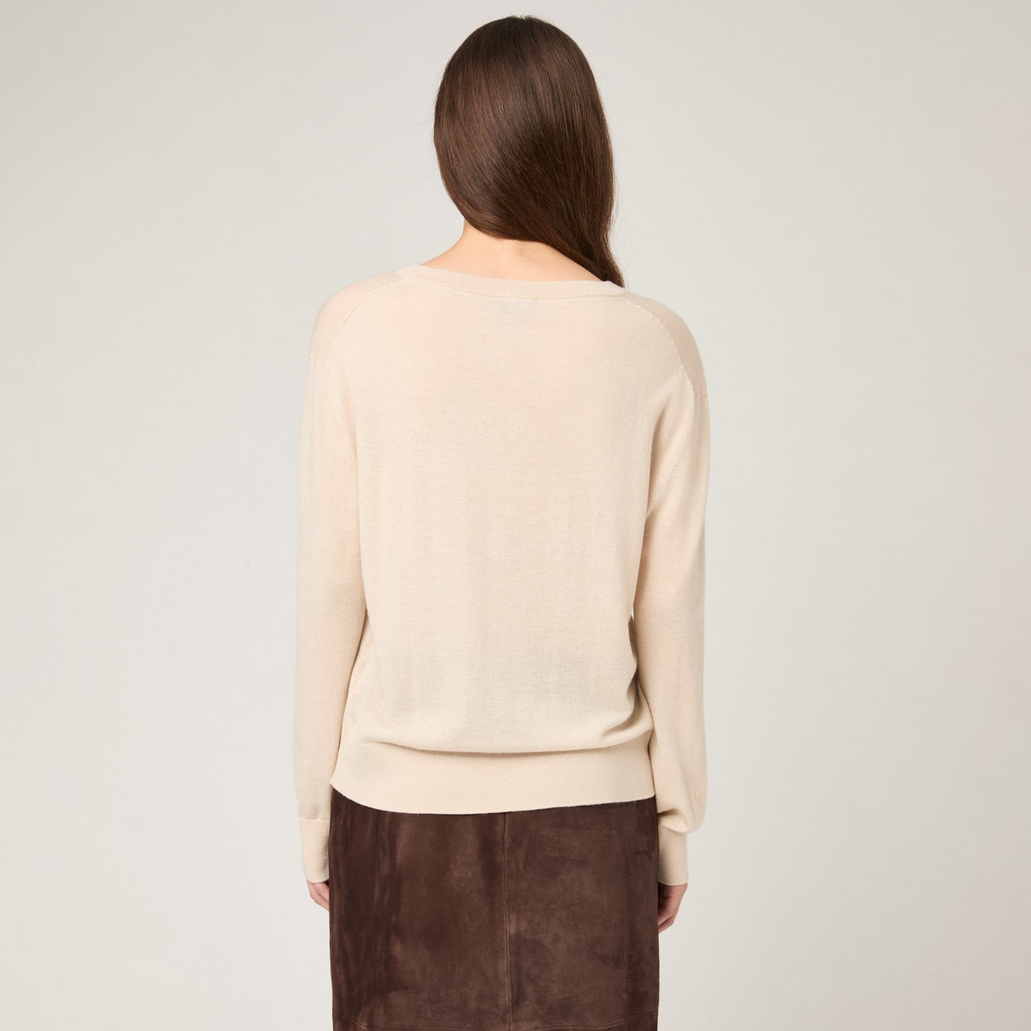 Women's Fine-Knit Cashmere V-Neck Sweater