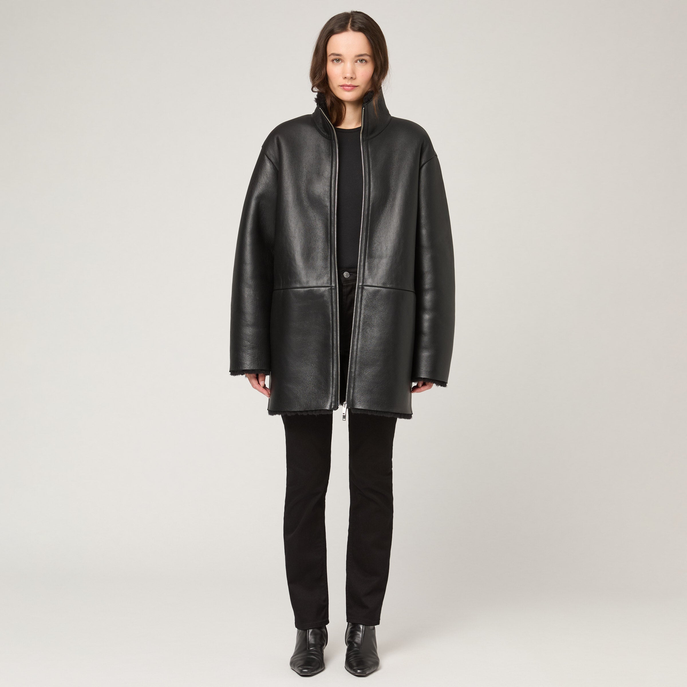 Women's Mid Length Shearling Jacket – Singular Society