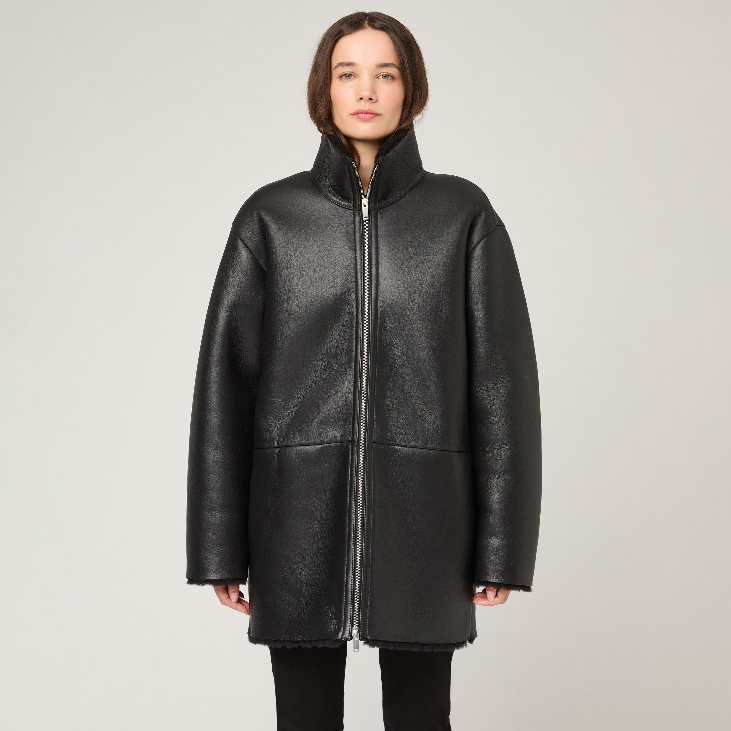 Women's Mid Length Shearling Jacket – Singular Society