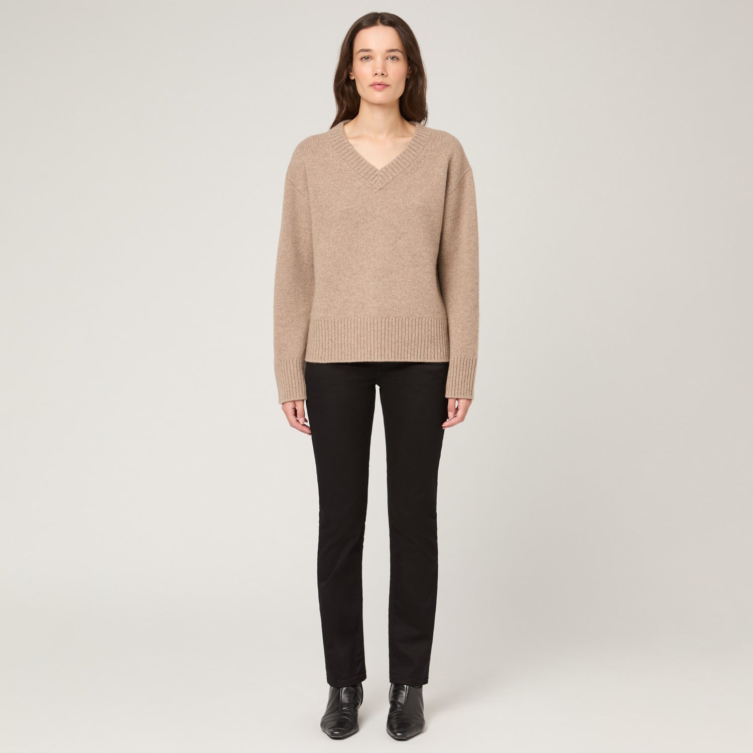 Women's Relaxed Cashmere V-Neck Sweater
