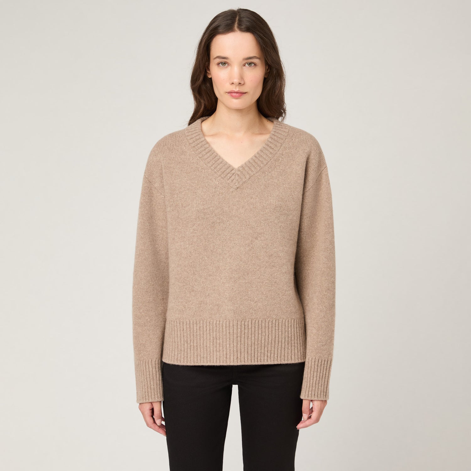 Women's Relaxed Cashmere V-Neck Sweater