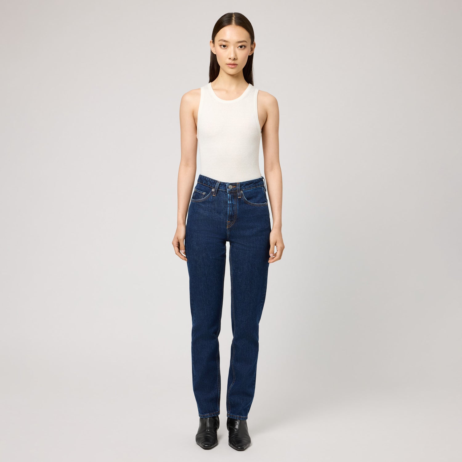 Women's High-Waisted Straight-Leg Denim