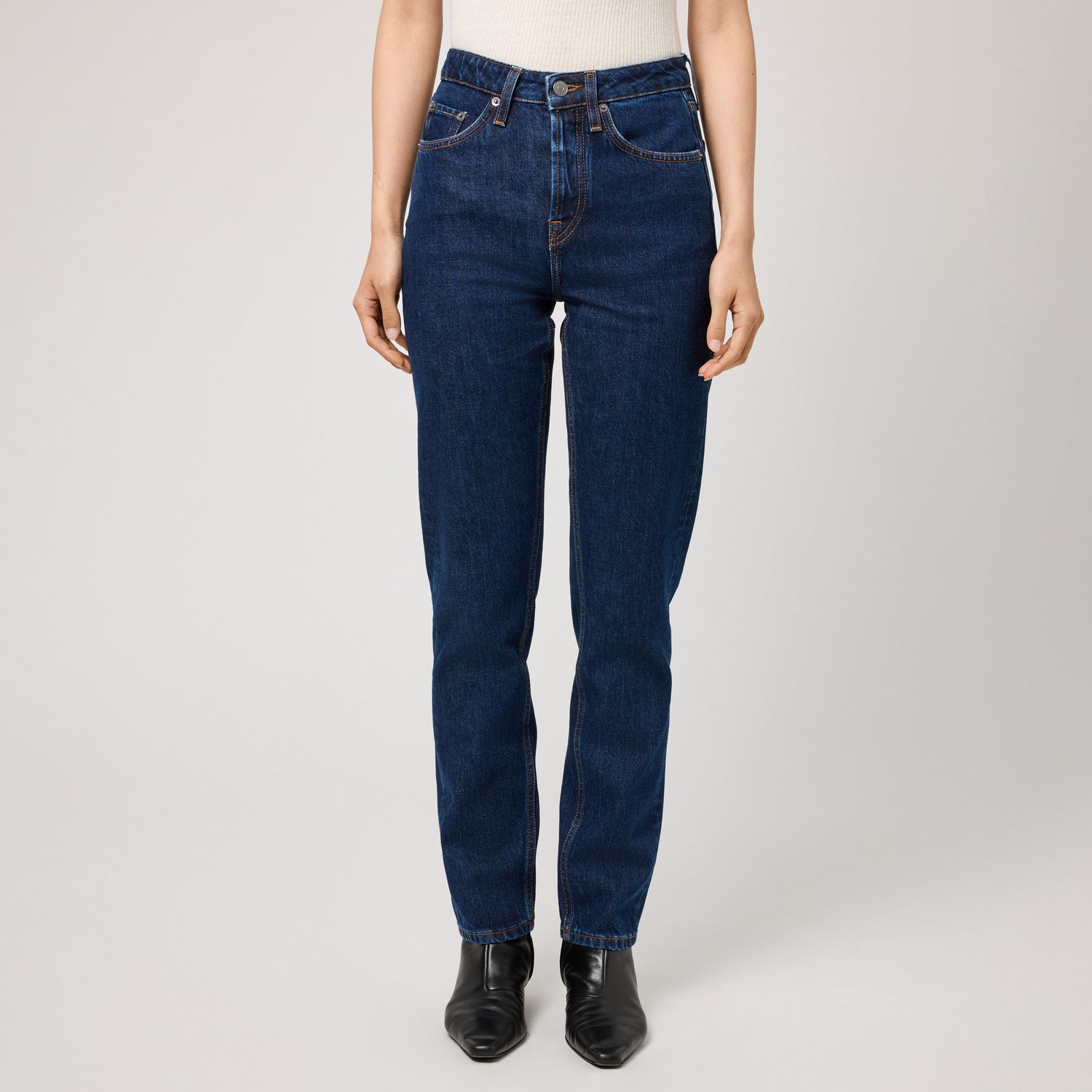 Women's High-Waisted Straight-Leg Denim