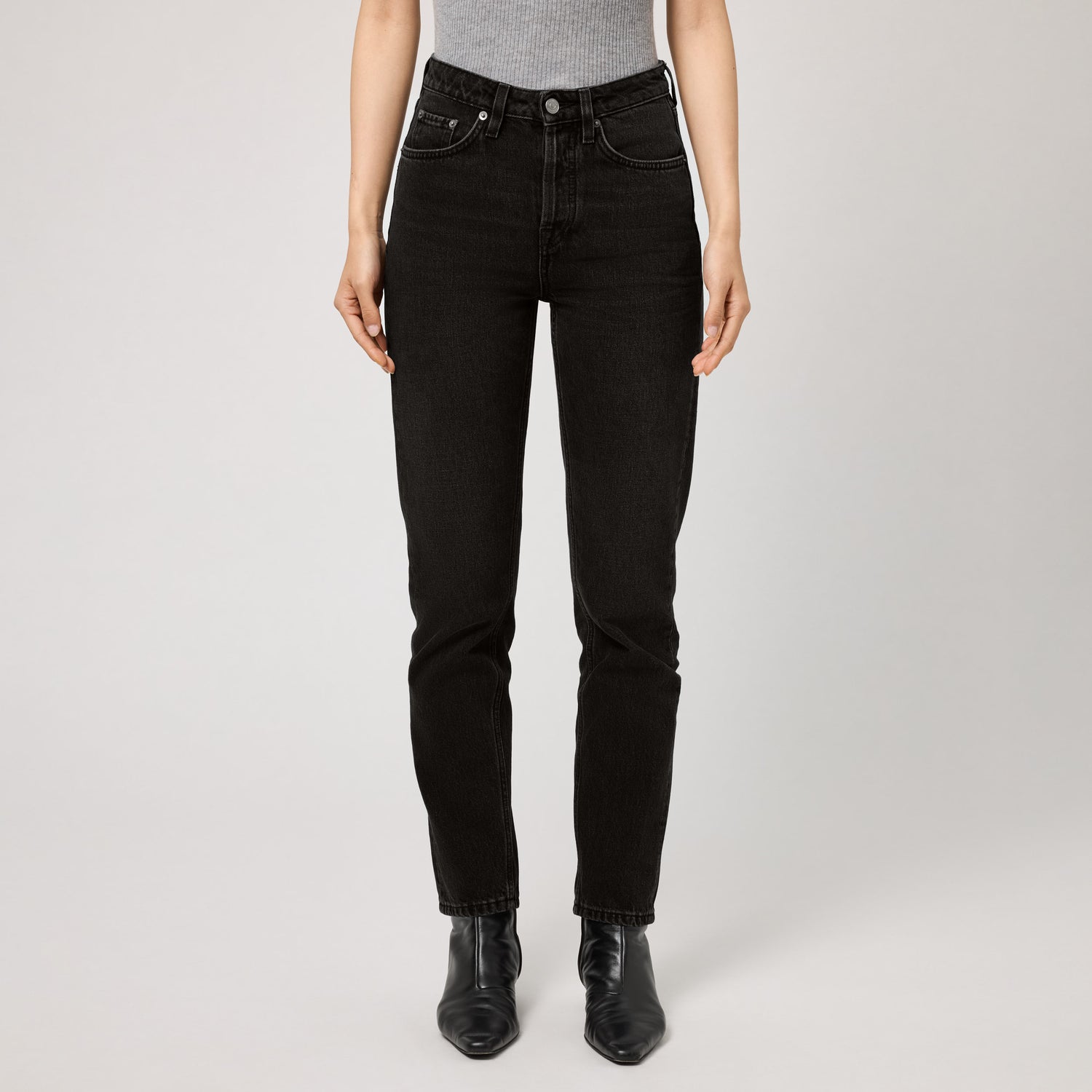 Women's High-Waisted Straight-Leg Denim