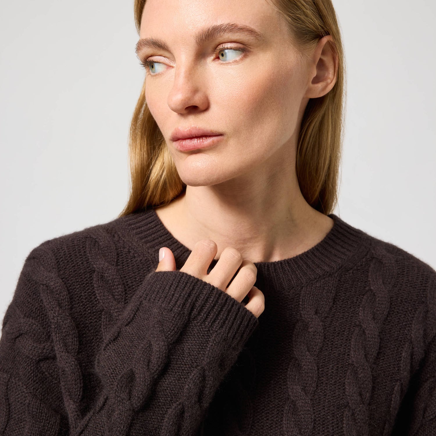 Women's Wool-Cashmere Cable Sweater