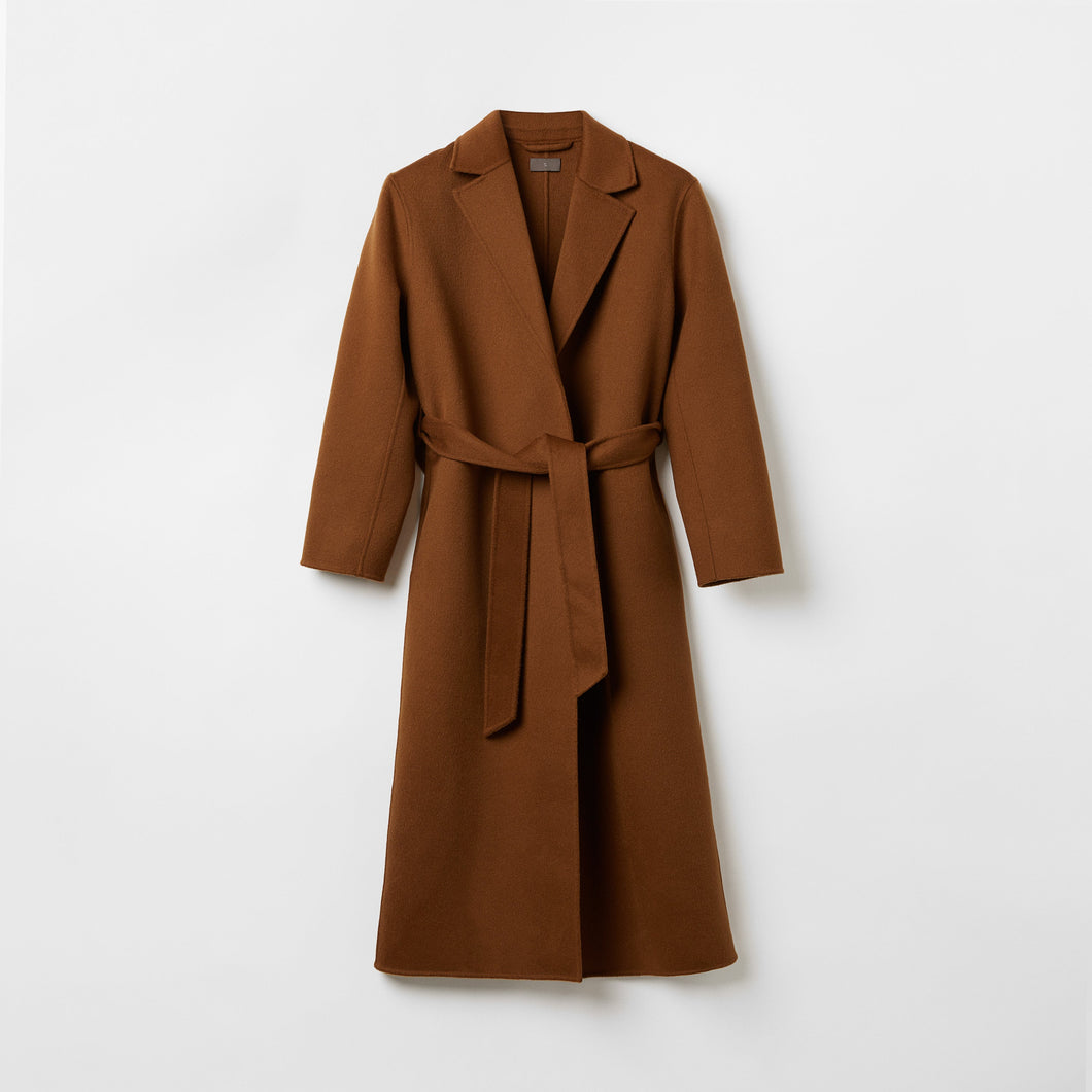 Women's Belted Wool Cashmere Coat in Vicuna