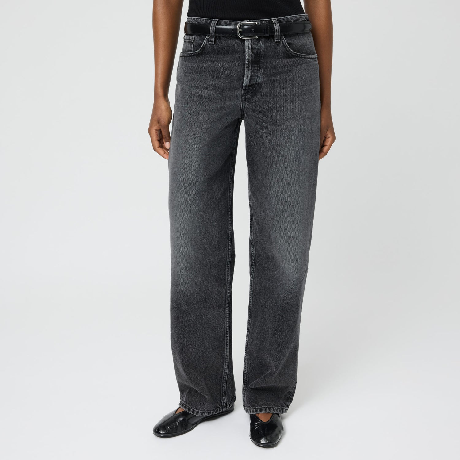 Women's Mid-Waist Barrel Leg Denim