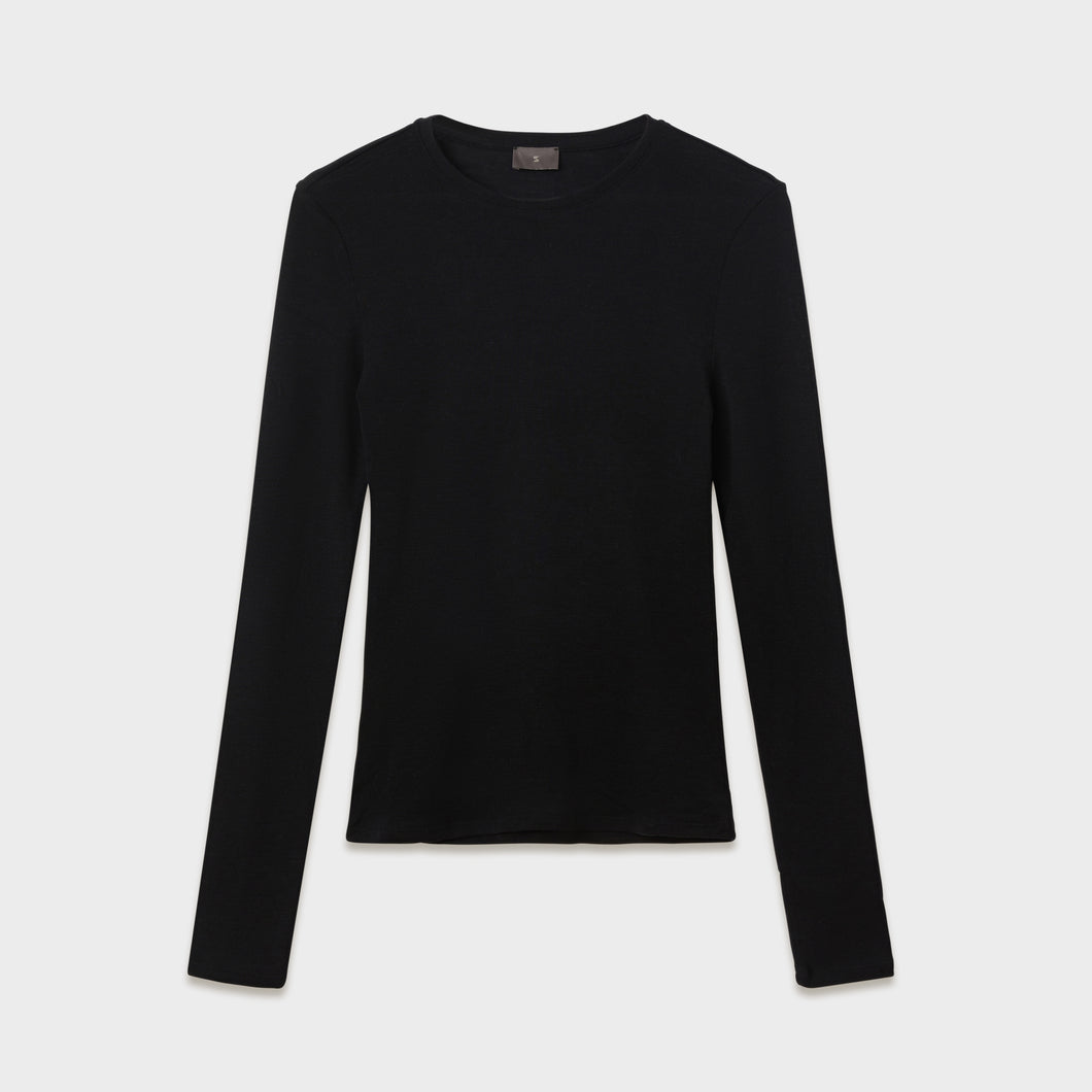 Women's Fine Knit Merino Long Sleeve Top