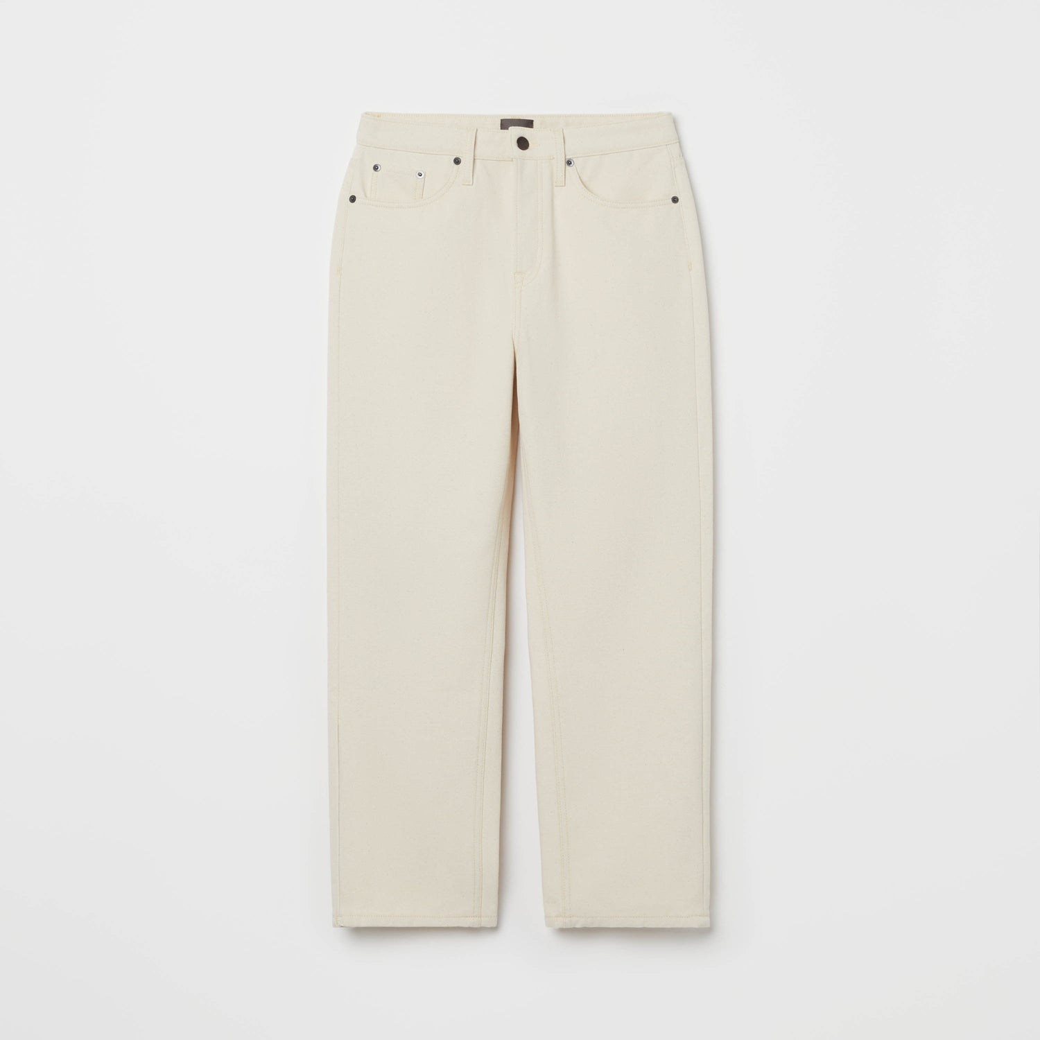 Women's High-Waisted Ecru Denim Trousers