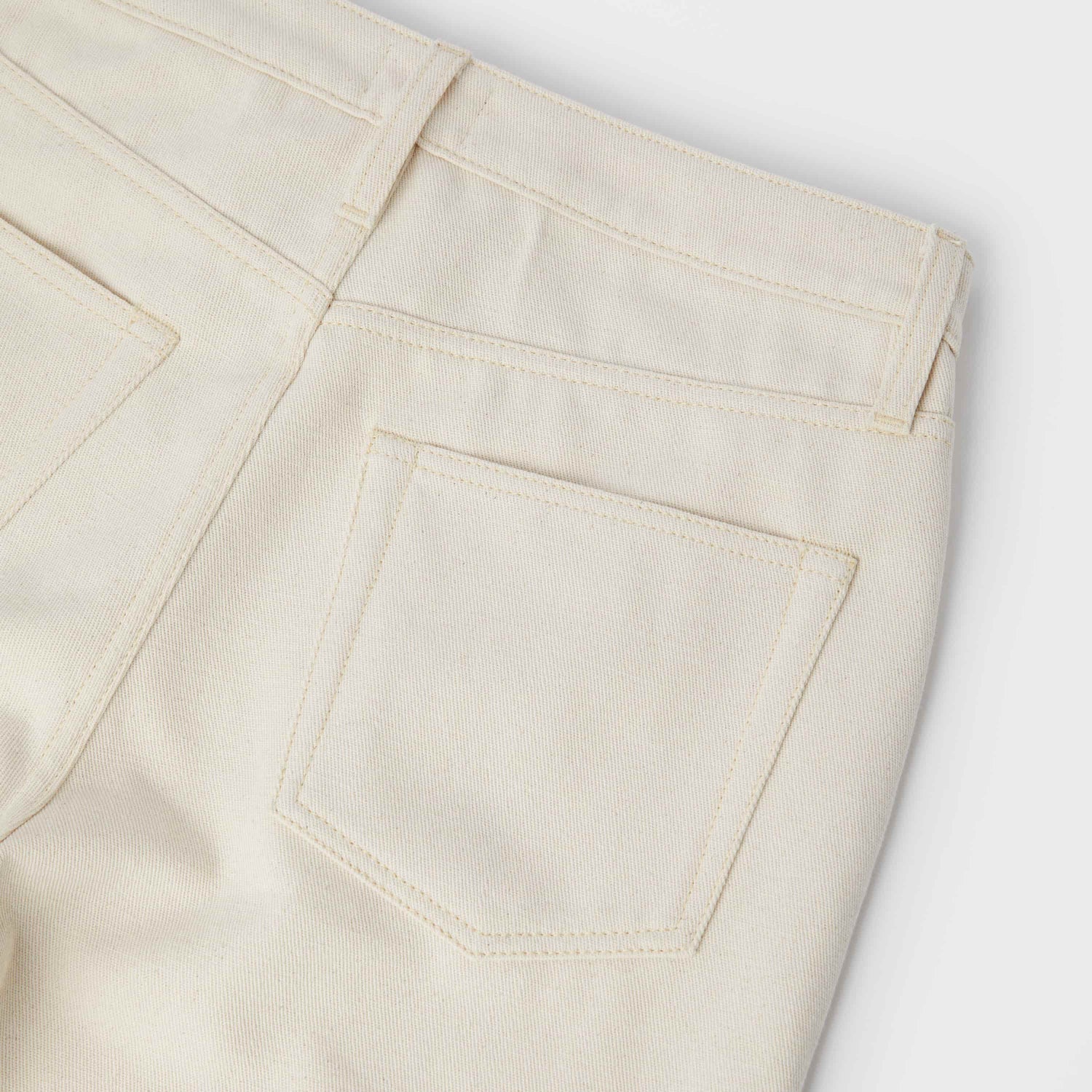 Women's High-Waisted Ecru Denim Trousers