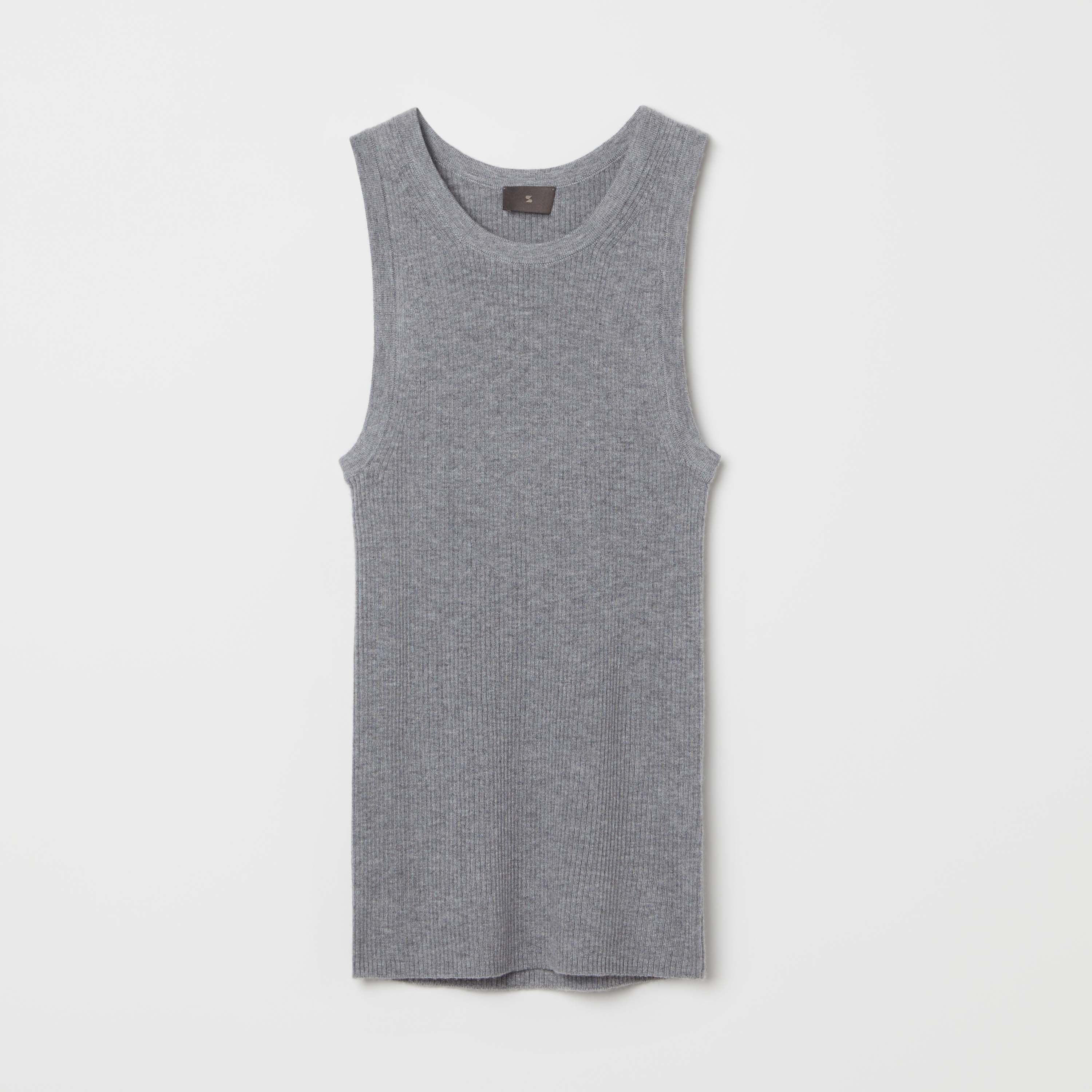 TRIOMPHE TANK TOP IN HERITAGE CASHMERE - LIGHT GREY