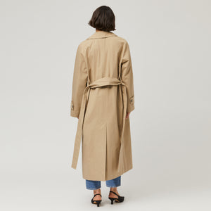 Women's Belted Cotton-Twill Trench Coat