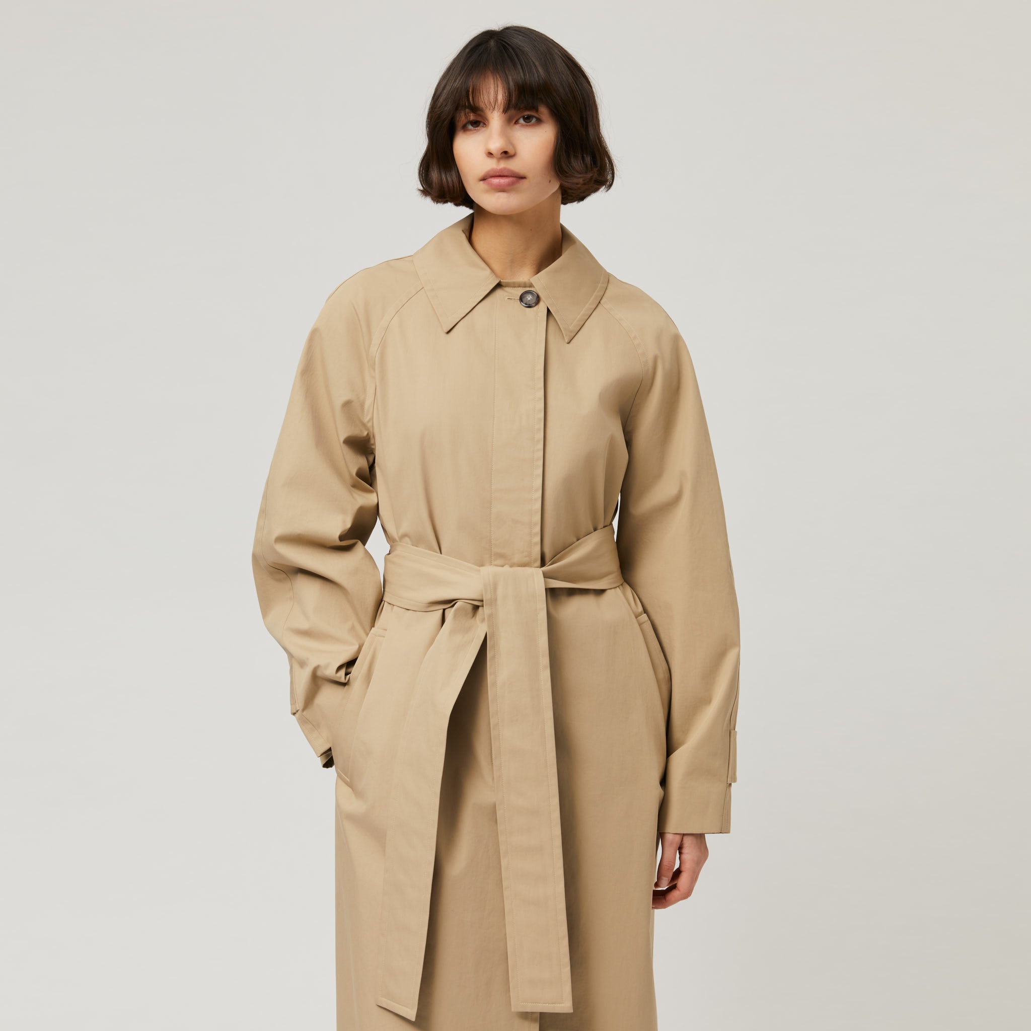 Belted Cotton-Twill Long Jacket ハーリップトゥ Belted Cotton-Twill Long Jacket ハーリップトゥ