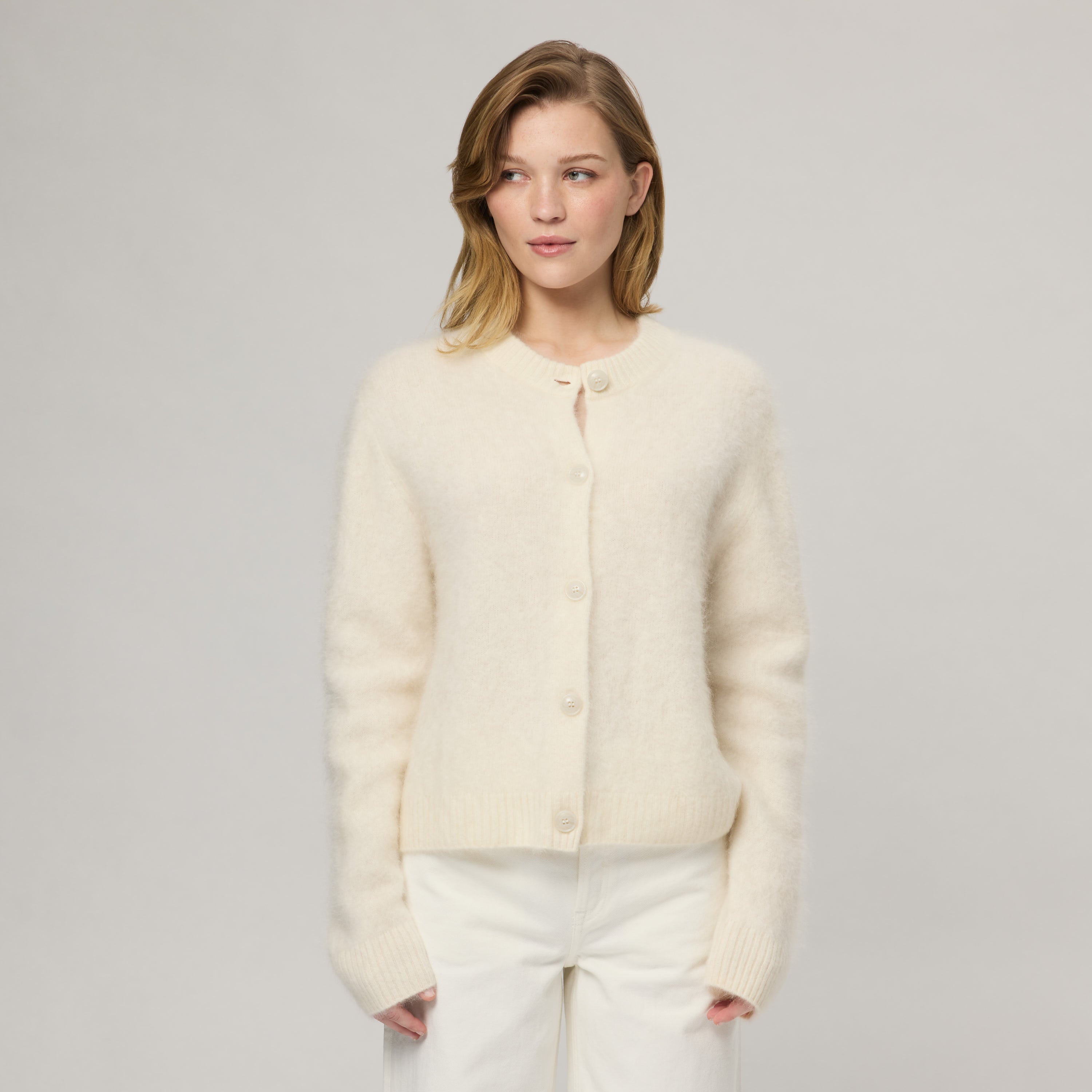 Women's Brushed Cashmere Cardigan | 100% Cashmere | Oversized