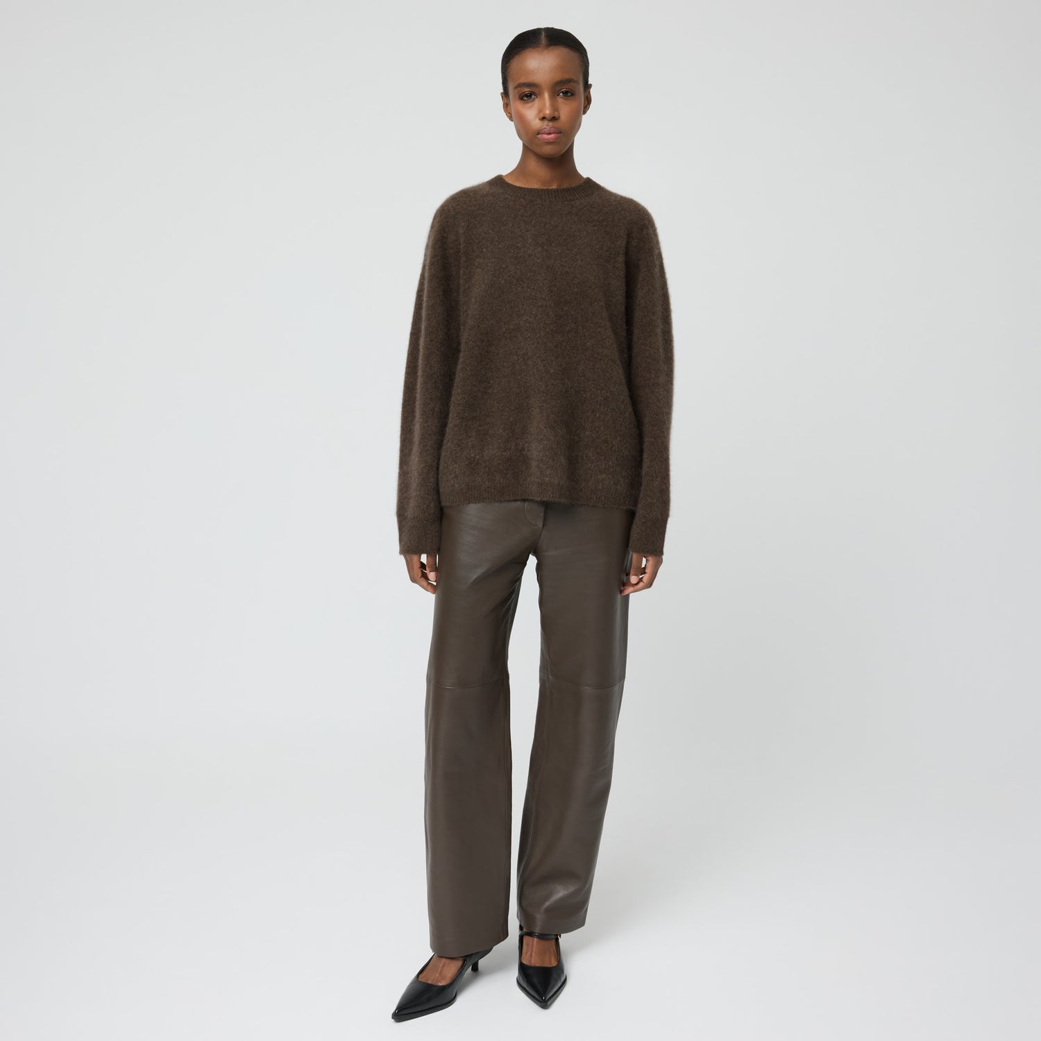 Women's Brushed Cashmere Crewneck Sweater