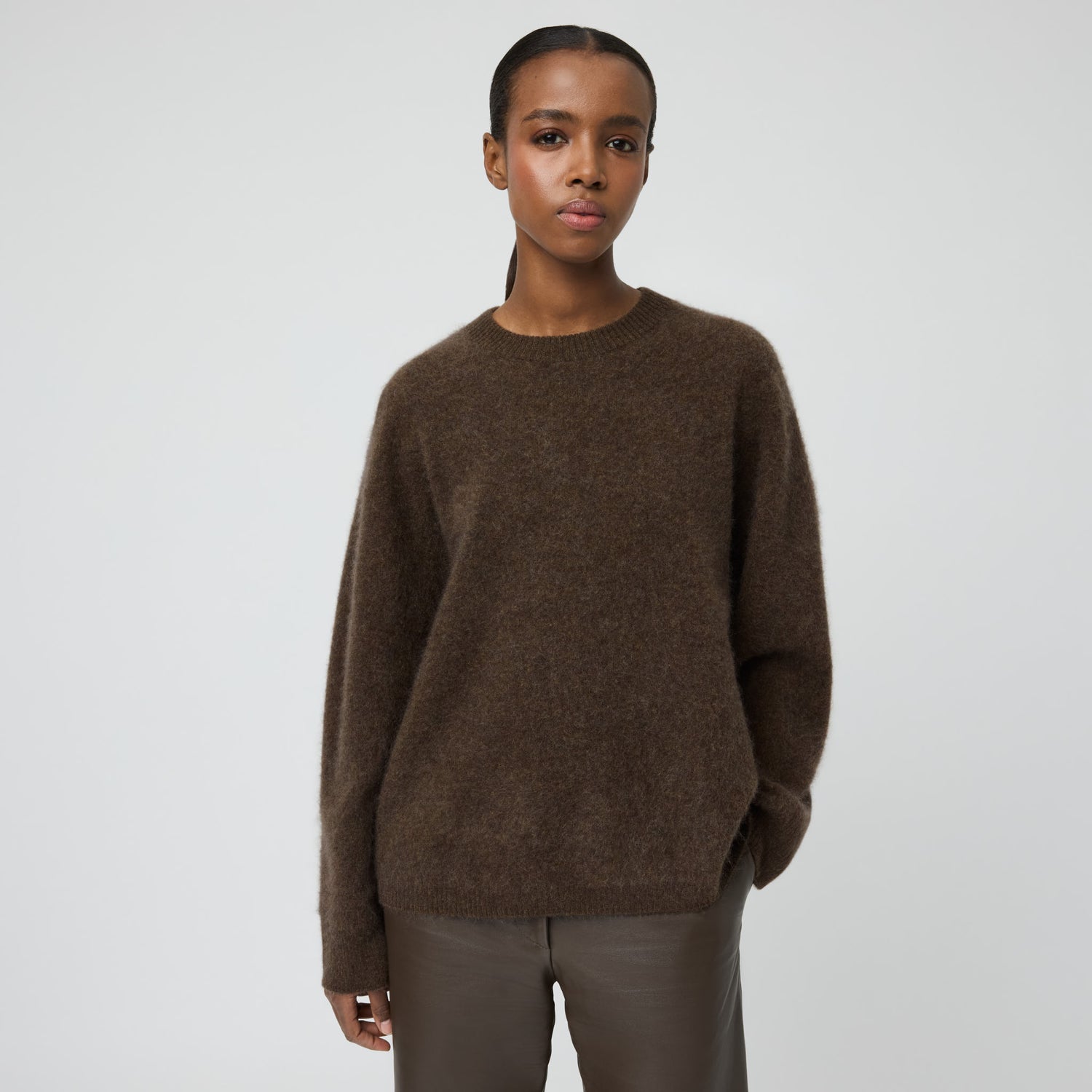 Women's Brushed Cashmere Crewneck Sweater