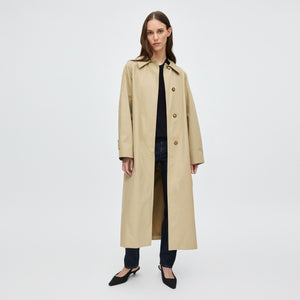 Women's Belted Cotton-Twill Trench Coat