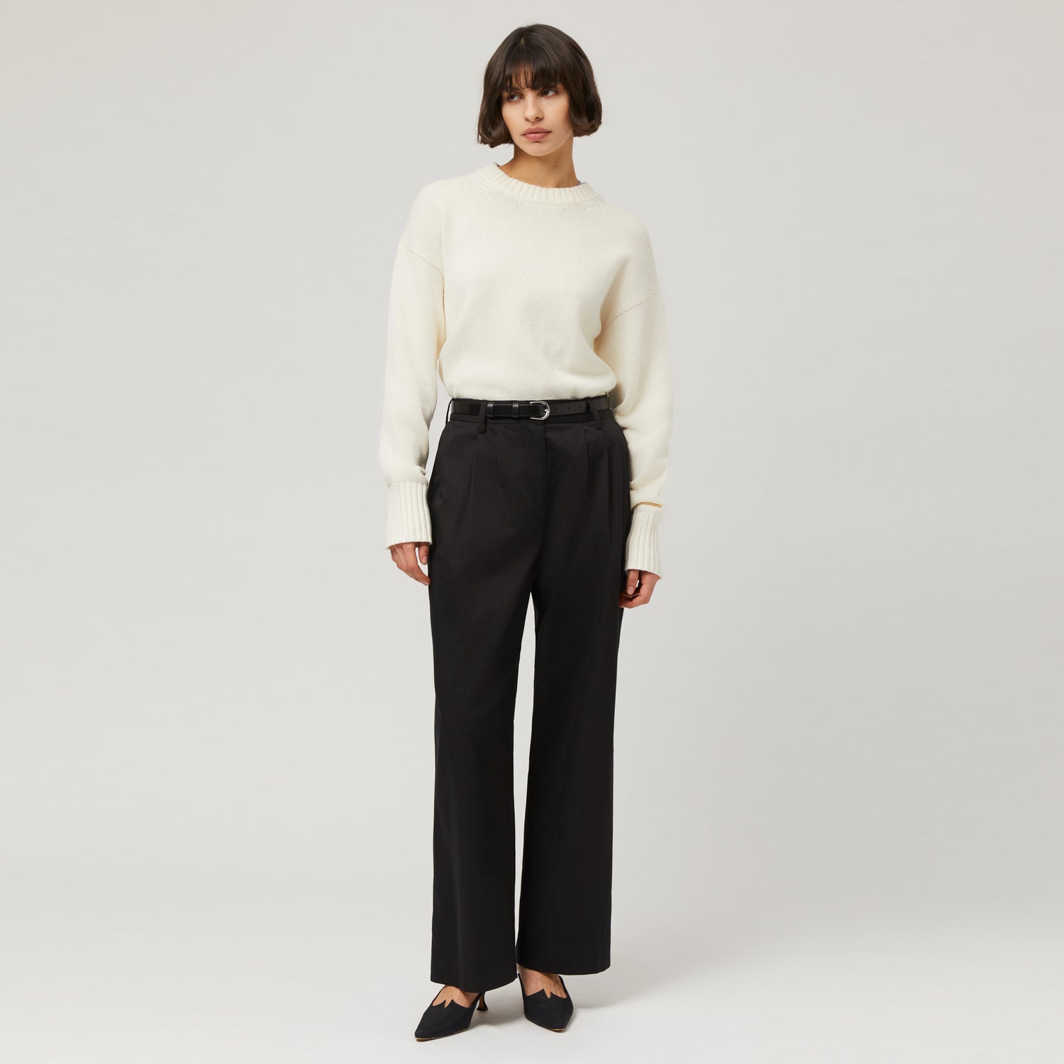 Women's Cotton-Cashmere Crewneck Sweater