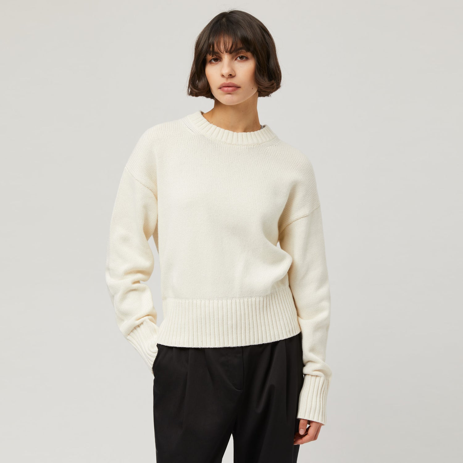 Women's Cotton-Cashmere Crewneck Sweater