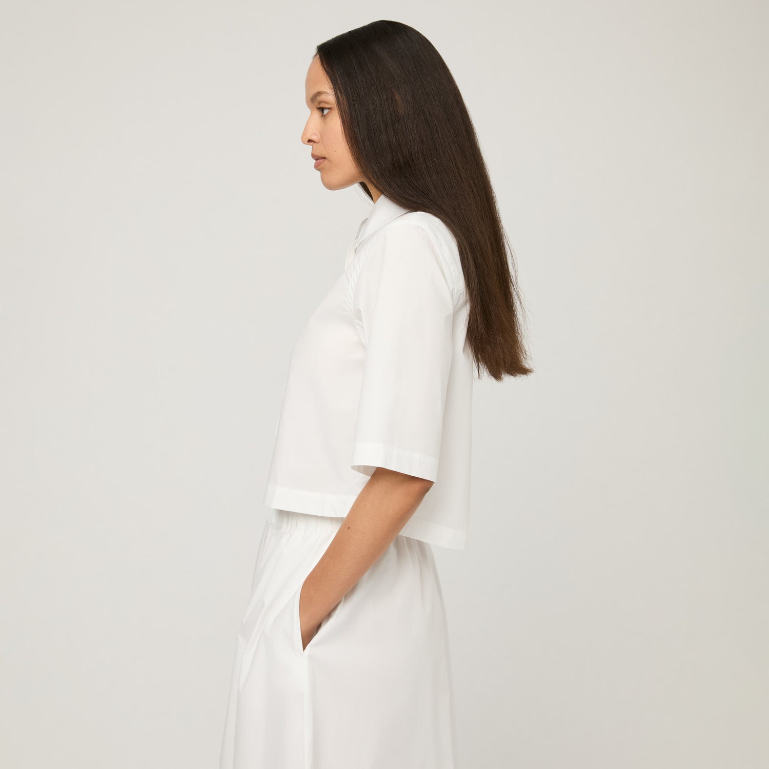 Women's Cotton-Poplin Short Sleeve Shirt