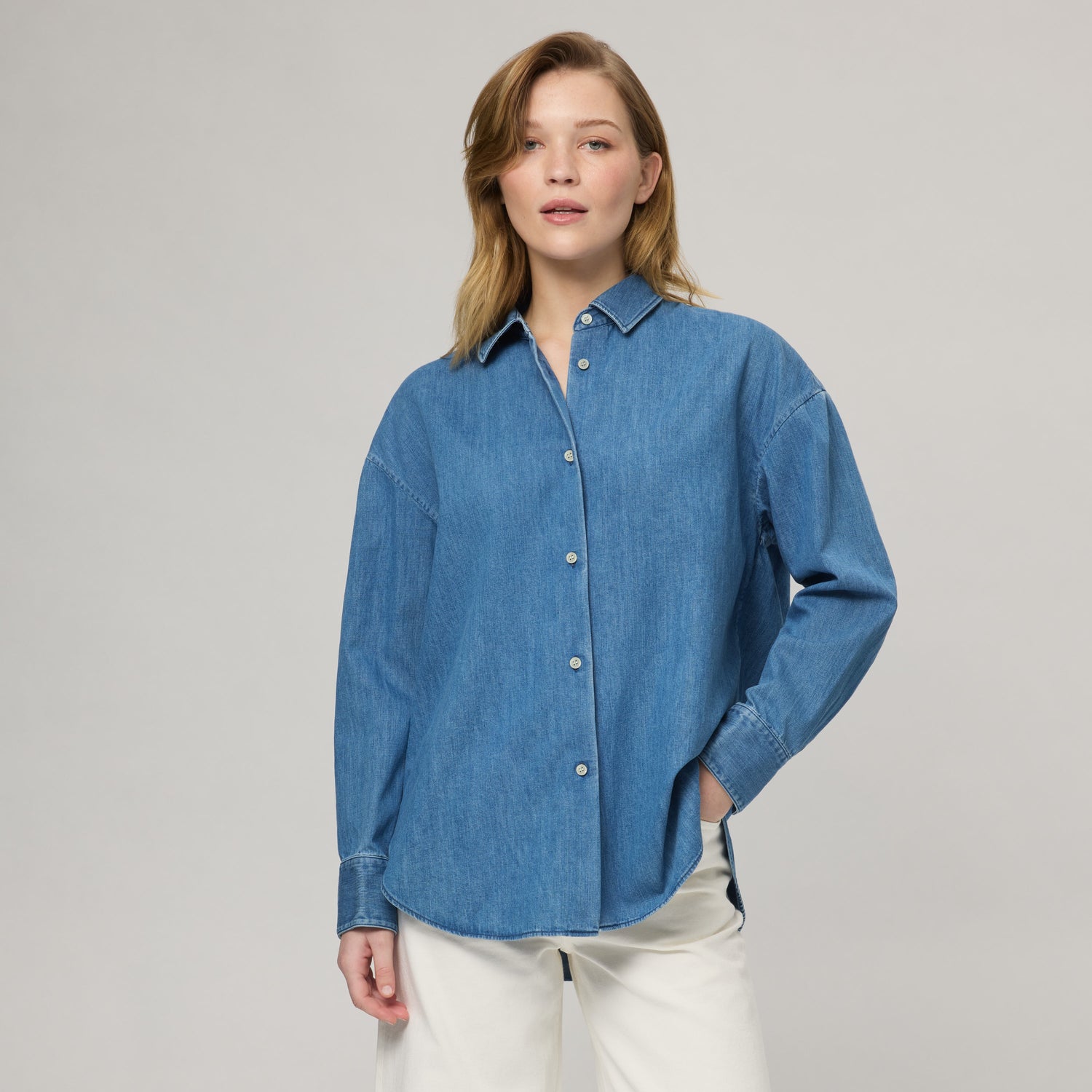 Oversized jeansskjorta för dam