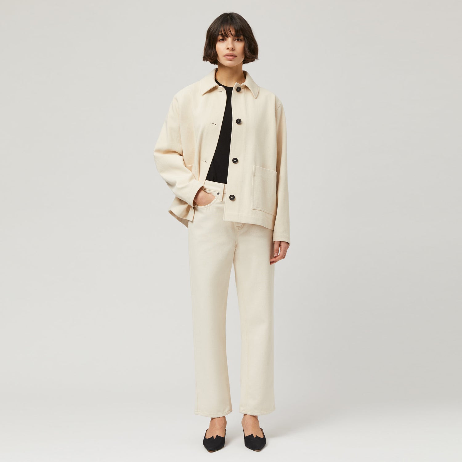 Women's Ecru Denim Utility Jacket