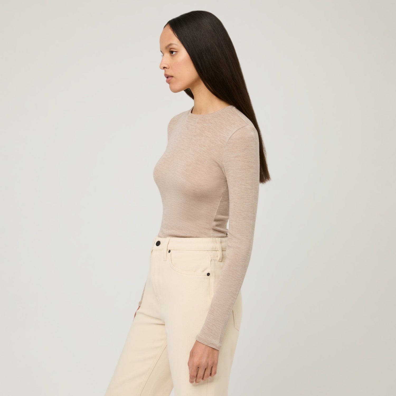 Women's Fine Knit Merino Long Sleeve Top