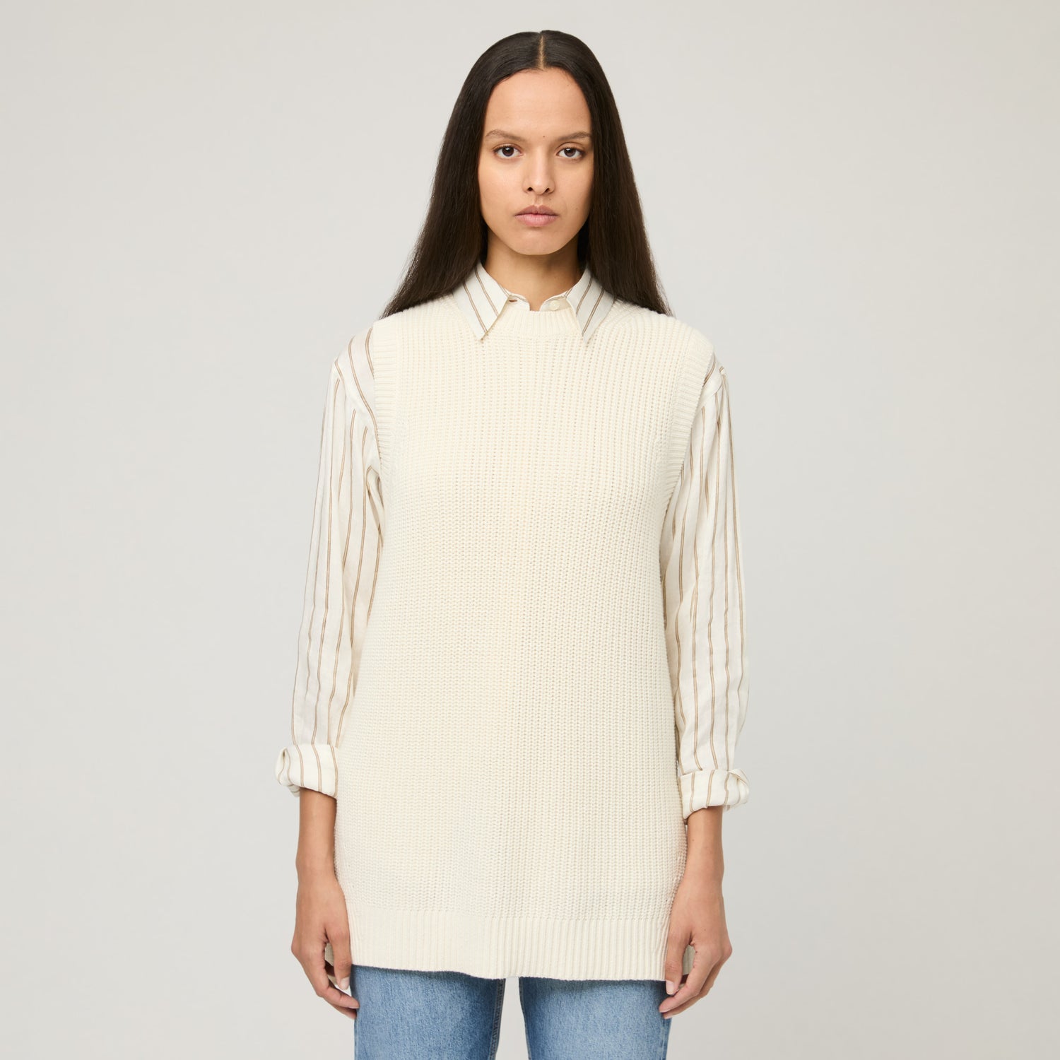 Women's Knitted Cotton-Cashmere Vest