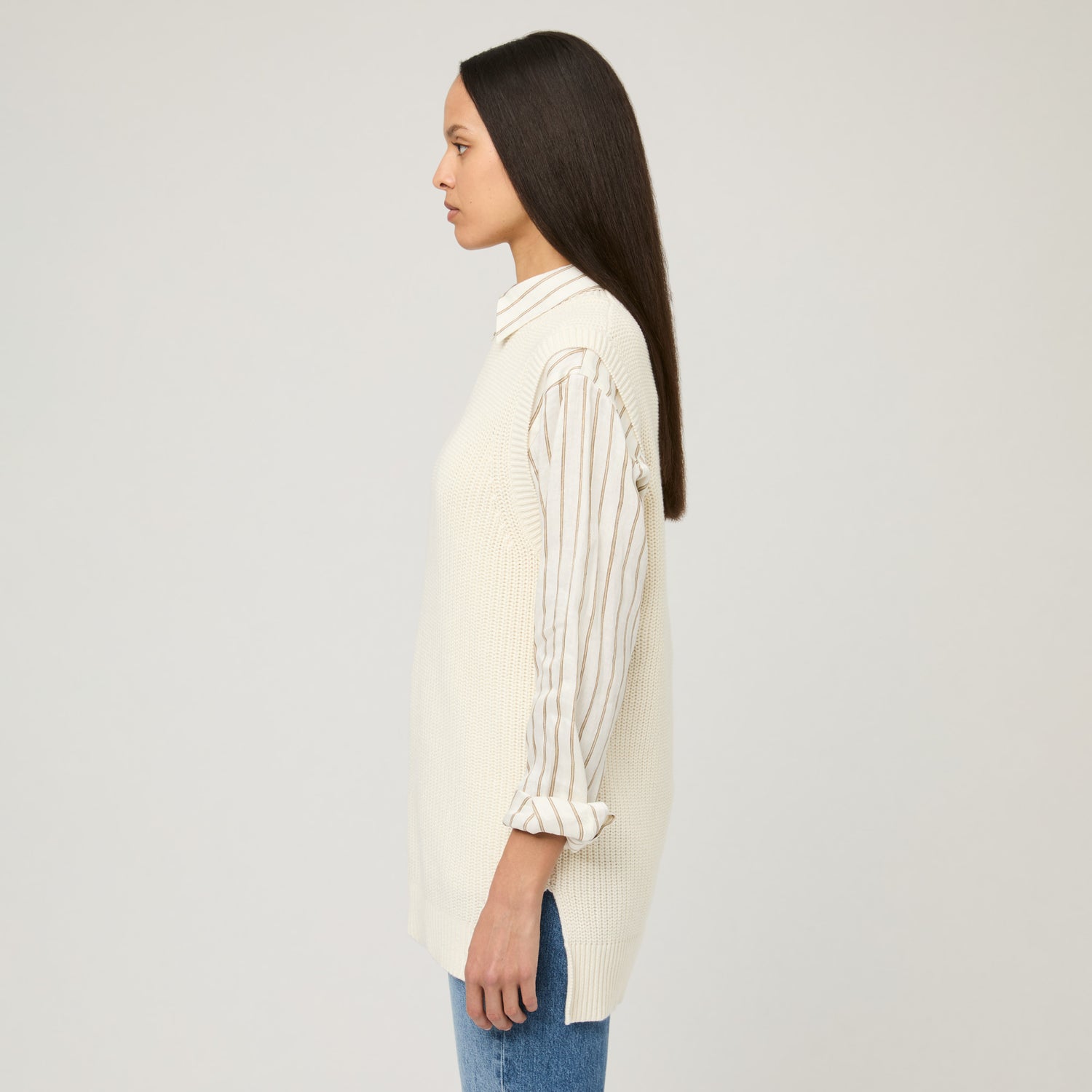 Women's Knitted Cotton-Cashmere Vest