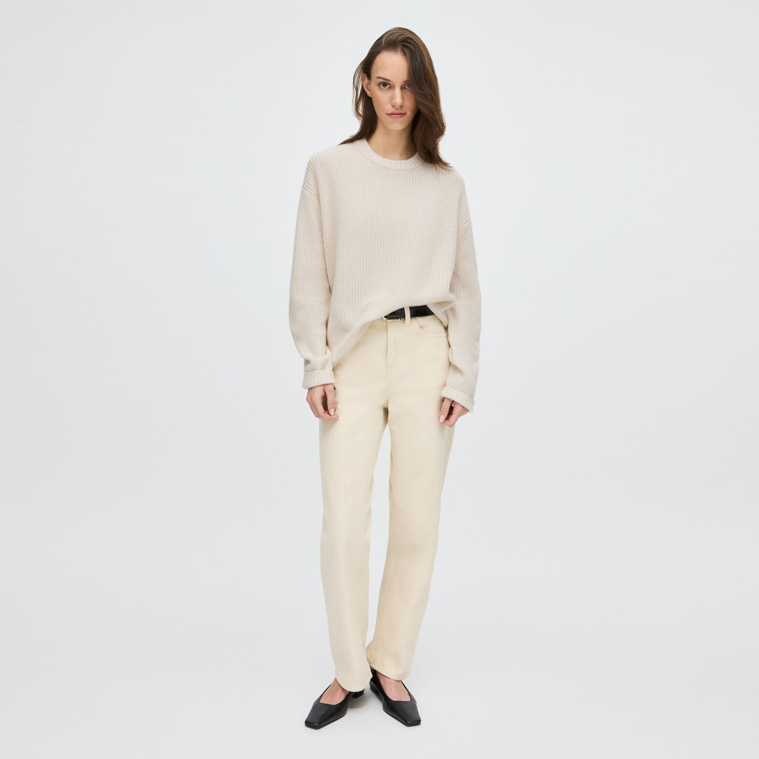Women's Relaxed Ribbed Silk-Cashmere Crewneck Sweater