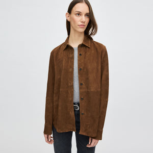 Women's Relaxed Suede Shirt