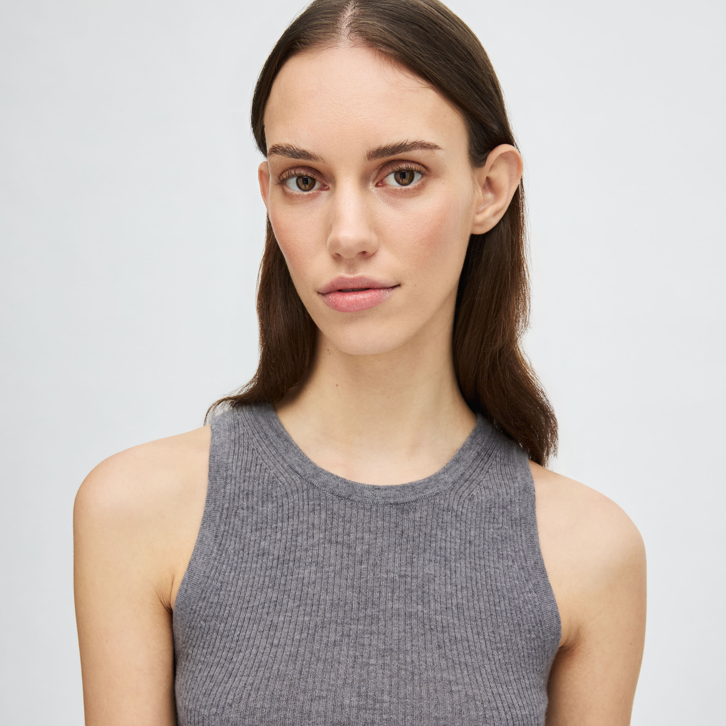 トップス humoresque silk rib tank gray humoresque silk rib tank