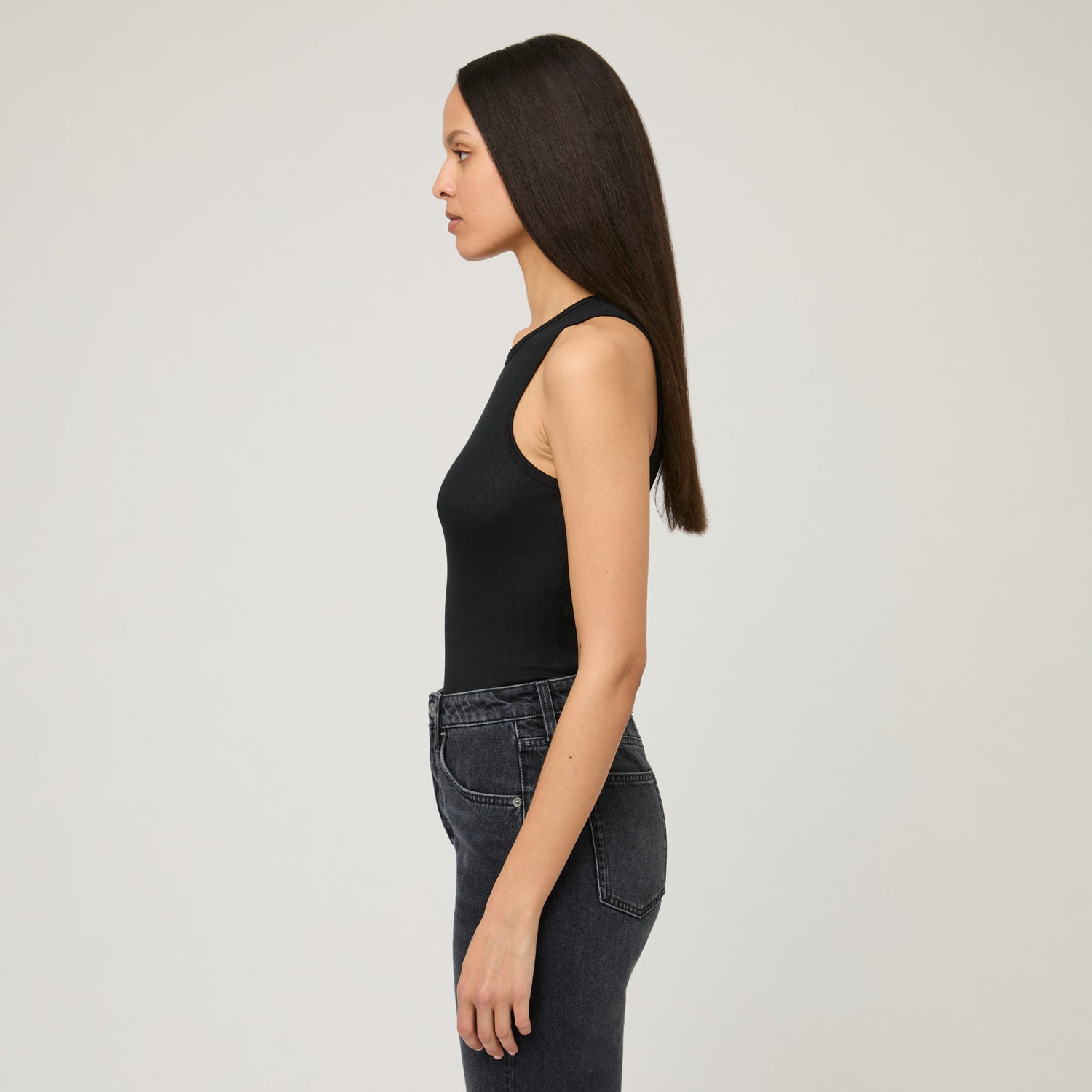 Women's Ribbed Cotton-Silk Tank Top