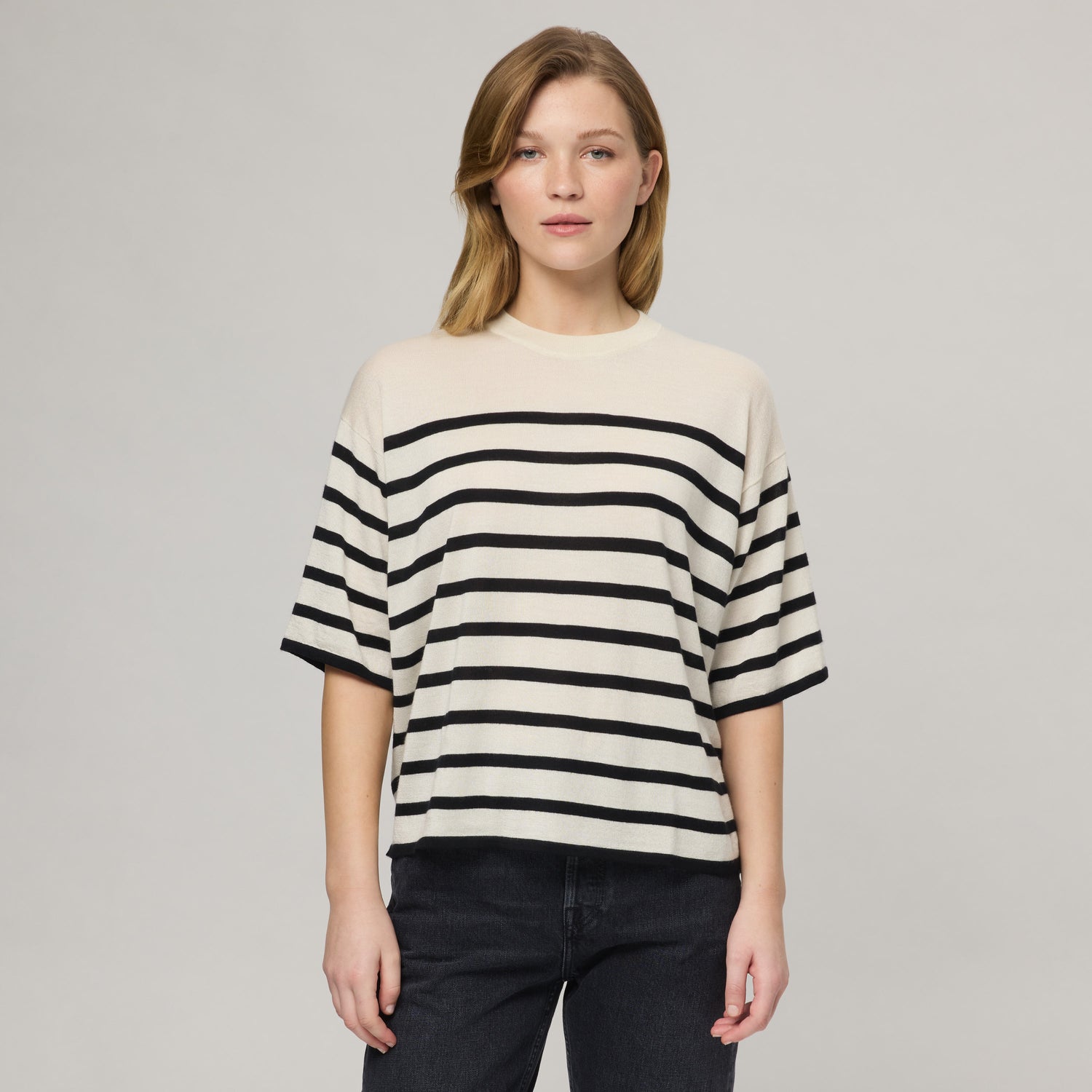 Women's Striped Silk-Cashmere T-shirt