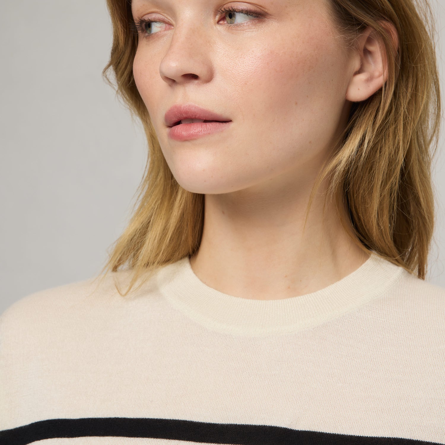 Women's Striped Silk-Cashmere T-shirt