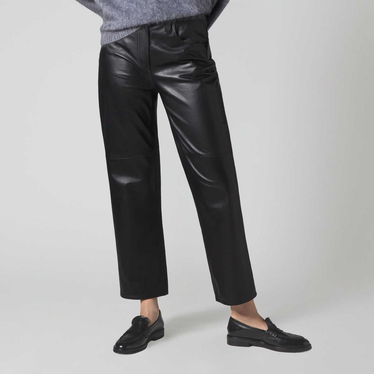 Women's High Waisted Regular Leather Trousers – Singular Society