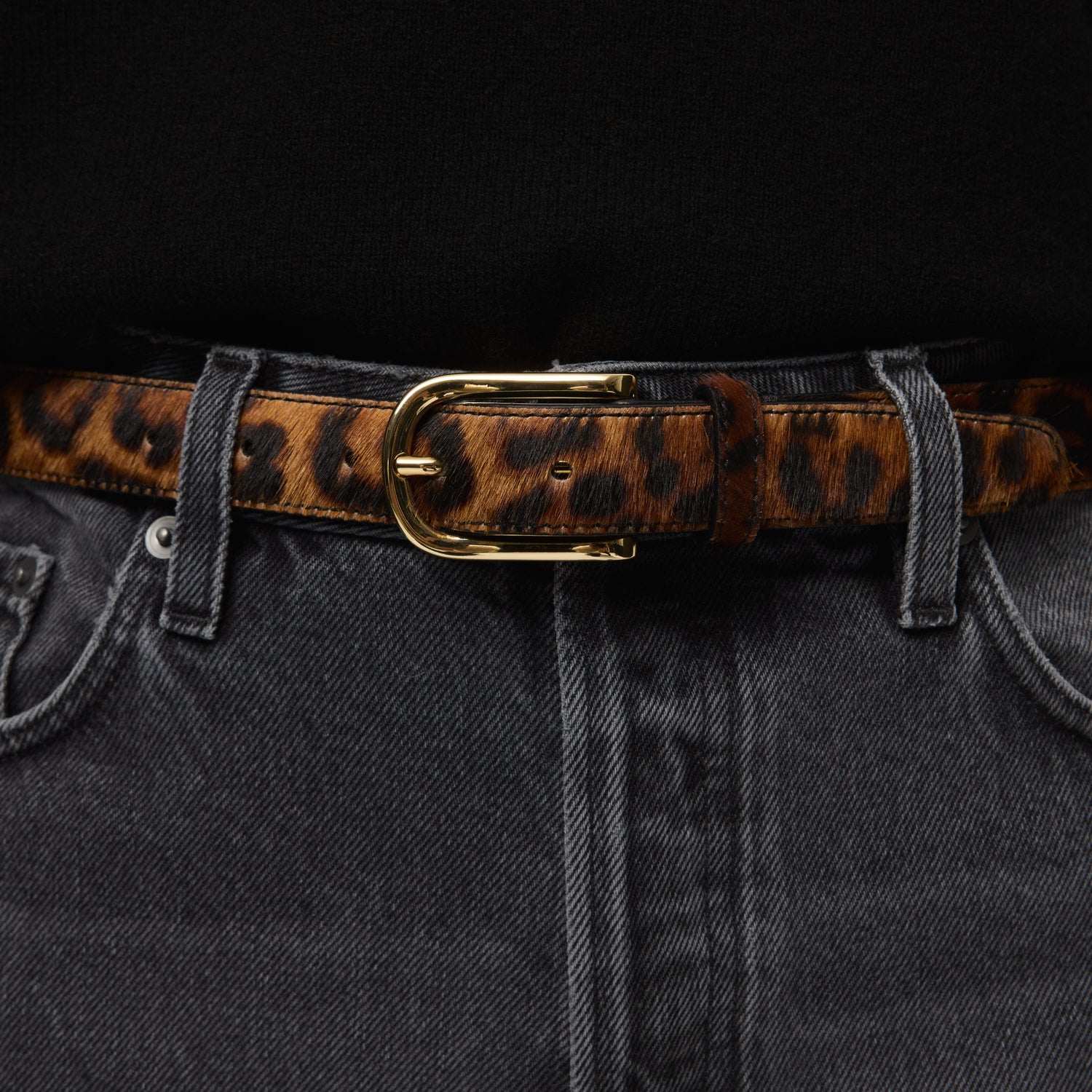 Women's Pony Hair Leather Belt 25mm