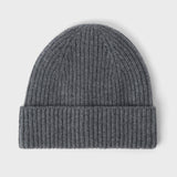 Classic Ribbed Cashmere Beanie
