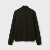 Men's Wool Cashmere Rib Half Zip Sweater