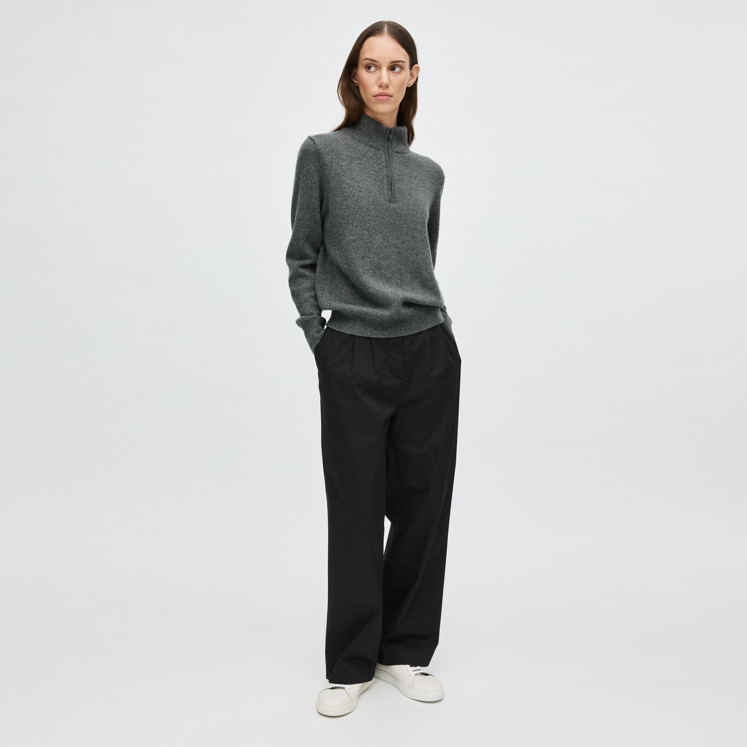 Women's Cashmere Half Zip Sweater