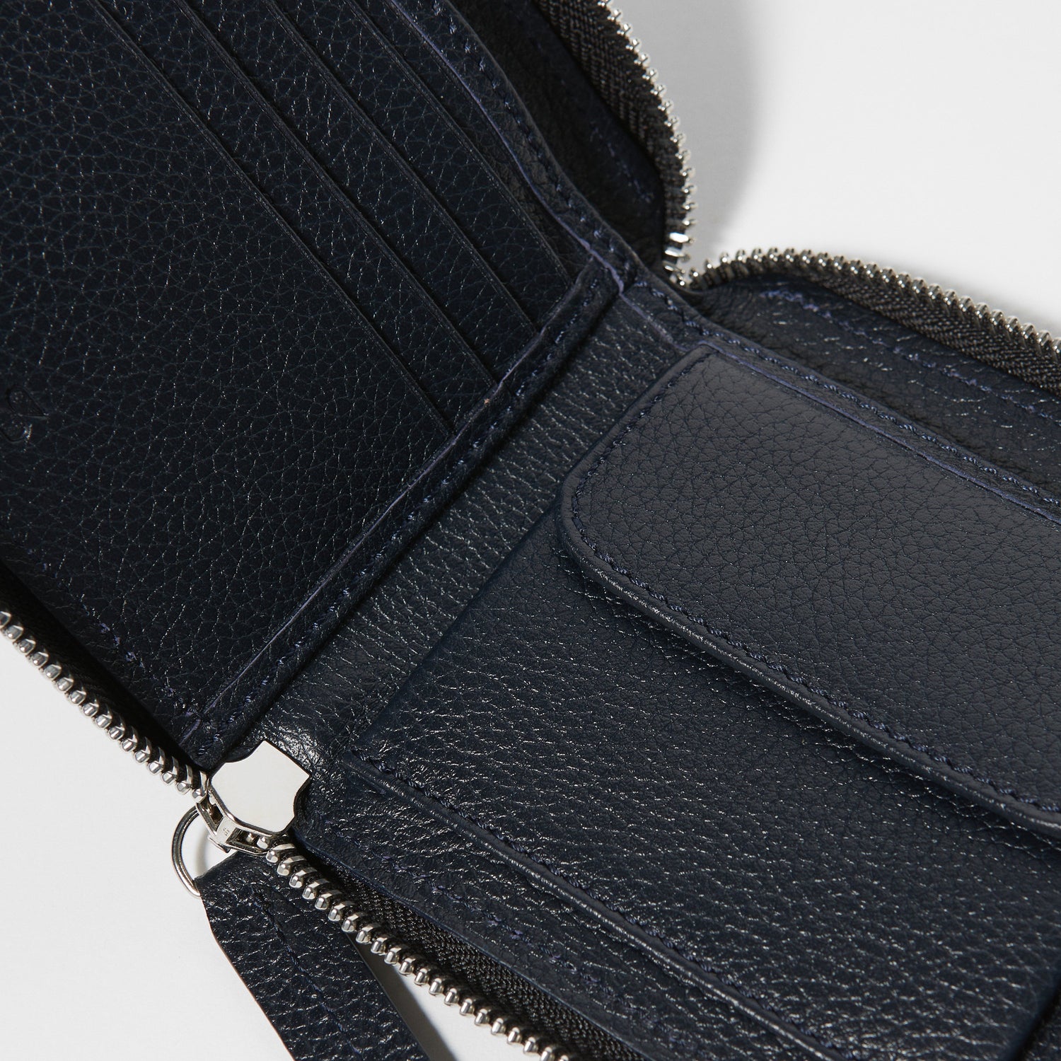 Square Full-Grain Leather Wallet
