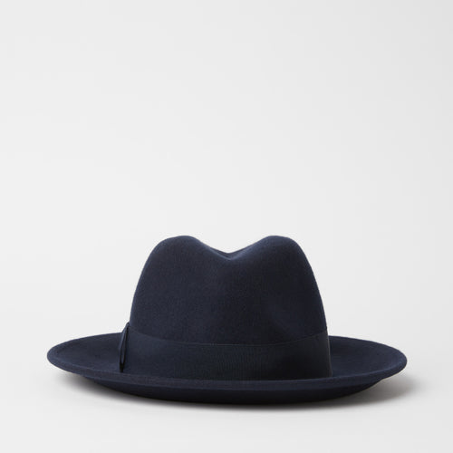 Fedora Wool Hat Dark Navy