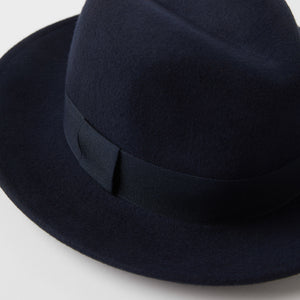Fedora Wool Hat Dark Navy